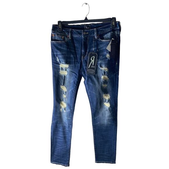 Remix By Rock Revival Jeans Women's Size 30 Mid-Rise Straight Leg Indigo Blue - Picture 1 of 13